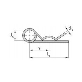 Double Coil R Clip 3.6mm - A4 (Marine Grade) Stainless - 10 Pack