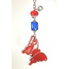 Big Bright Red and Cobalt Blue Lamp Work Glass Butterfly