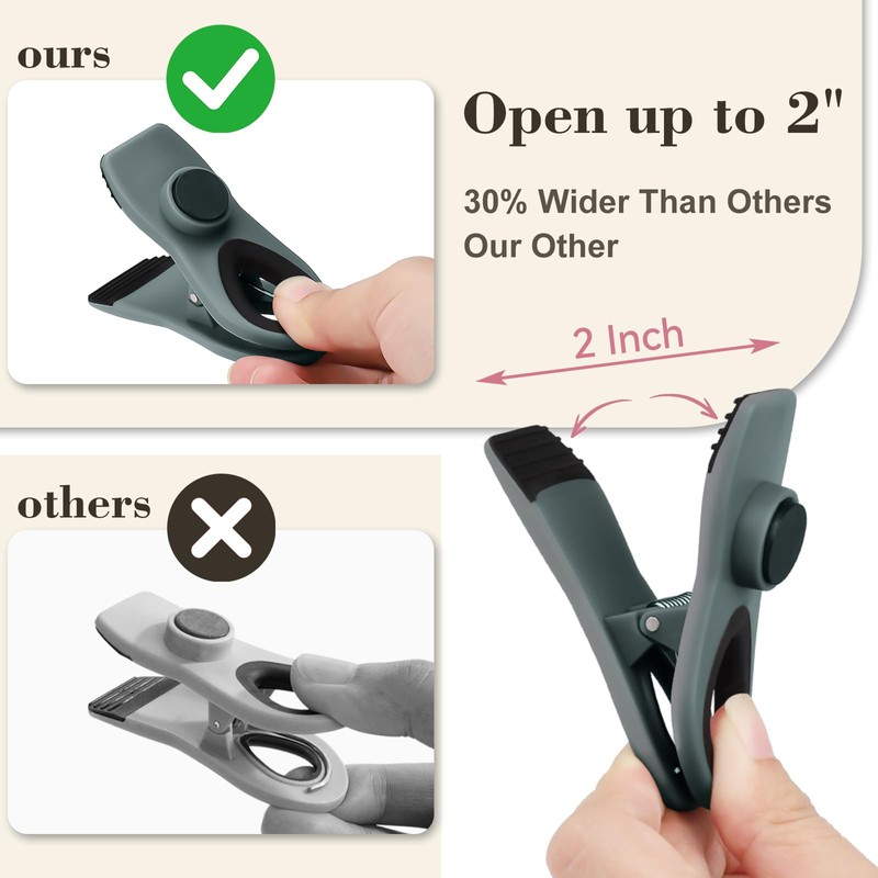 TACGEA 12 Pack Bag Clips, Magnetic Chip Clips Heavy Duty