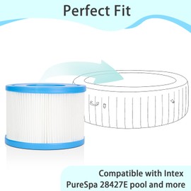 Future Way Hot Tub Filter Replacement for Intex PureSpa Type S1, Replace Intex 29001E, 28403E, 28407E, Inflatable Spa Filter Cartridges, 6 Pack