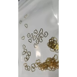 Unbranded 20pc Tiny metal heart nail charms, small craft hearts, bendable to shape