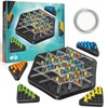 Geometric Chess Game, Chain Triangle Chess Game Interactive Triggle Game with Elastic Bands Peg Game Board Game, Elastic Band Game Triangle Rubber Band Game for Kids & Adults, 2 to 4 Players, Ages 3+