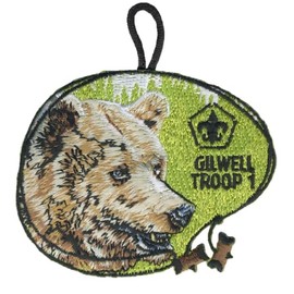 Wood Badge Bear Critter with Beads Embroidered Patch - Gilwell Troop 1 - ClassB
