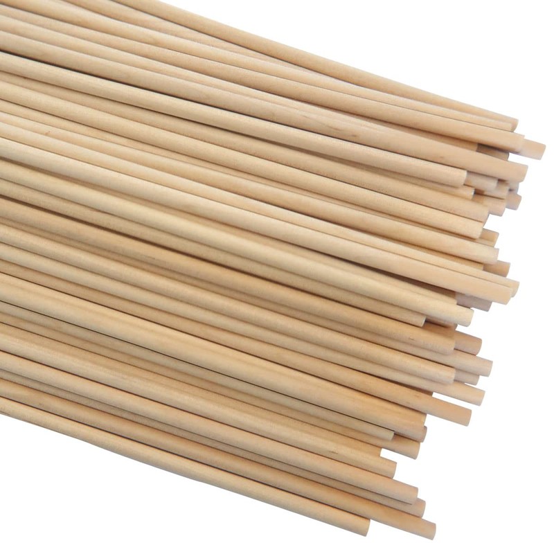 VQRTKS Wood Dowel Rods, Wooden Dowels 50 Pcs Craft Sticks