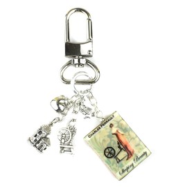 Sleeping Beauty Grimms Fairy Tale Princess Clay Mini Book Key Chain Bag Purse Backpack Clip Clasp