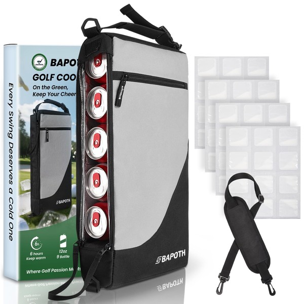 BAPOTH Golf Cooler Bag with 4 Ice Pack for 6