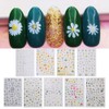 9 hojas de flores adhesivos para uñas, calcomanías de manicura