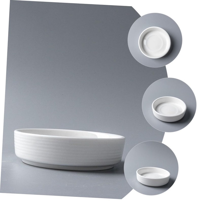 Ciieeo 4Pcs Ceramic Dipping Bowls Multi Function Spice Trays for