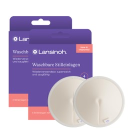 Lansinoh Washable Nursing Pads – Pack of 8 Including Laundry Net – Ultra Absorbent – Super Soft Inner Made of Organic Bamboo – Reusable & Environmentally Friendly