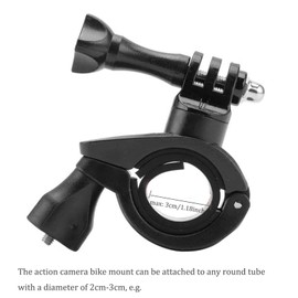 Motorcycle Handlebar Mount, Bicycle Seat Post Mount, Action Cam Mount, for 360 Degree Rotary Bicycle Accessories, Mountain Bike Tube Clamp, Compatible with Various Cameras, Mobile Phones