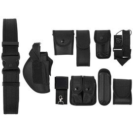 Yuudar 10 in 1 Modular Tactical Belt Duty Belt Police Security Law Enforcement Military Duty Utility Belt with Pouches Holster Gear (Black)