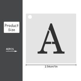 Luckious 40pcs Letter and Number Templates - 1-Inch Reusable Plastic Uppercase Letter Stencils, Alphabet & Numbers Stencils Set