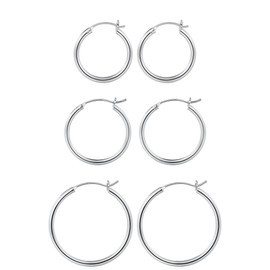 M MOOHAM - arete de aro de oro para mujer, de oro real de 14 quilates, hipoalergénicos, aros ligeros, pequeños, de oro, de 13 a 60 mm, Metal
