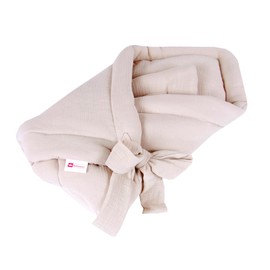 Babylux Swaddling Blanket Muslin Baby Horn 75 x 75 cm Baby Newborn Original Equipment Envelope Blanket (Sand)