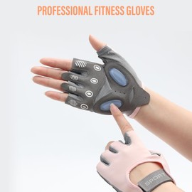 Gym Workout Glove, Professional Ventilated Weight Lifting Gym Workout Gloves Weight Lifting Gloves with Wrist Support for Gym Training for Women Fitness, Exercise, Hanging, Pull ups (Pink-M Size)