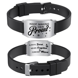 Richesele Keep Making Her Proud Memorial Bracelets - Sympathy Bracelet Gifts for Loss of Mom Grandma Her - Memorial Gift for Loved One Passing