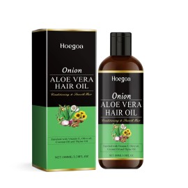 Onion and Aloe Vera Hair Care Oil, Repair Hair, Frizz, Dry, Smooth, Gentle and Nourishing Hairvolume: 100 mL, color: White, Scent: Unscented