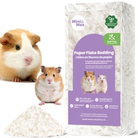 mini&moe Hamster Bedding: Moisture Absorbent and Dust-Free Natural Paper Small Pet Bedding - for Guinea Pigs, Hamsters, and Rabbits, 12 Liters