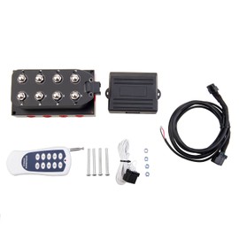 ZHSYMX 12v 8-valve Solenoid Valve Air Ride Suspension Manifold Valve With Remote Controller 0-300 PSI with five display air pressure gauge