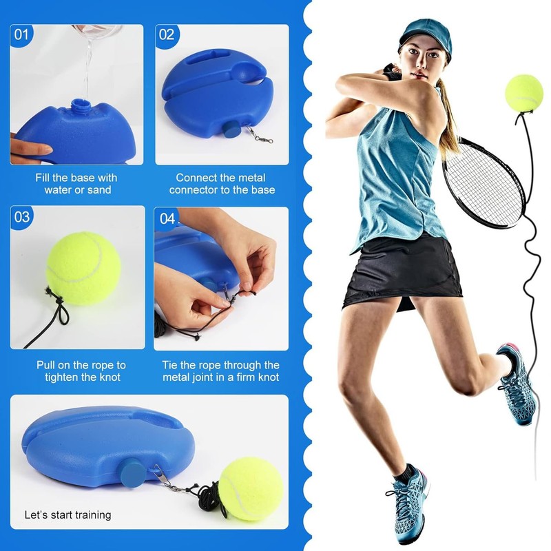 Solo Trainer Rebound Ball, Elastic with String for Self Tennis