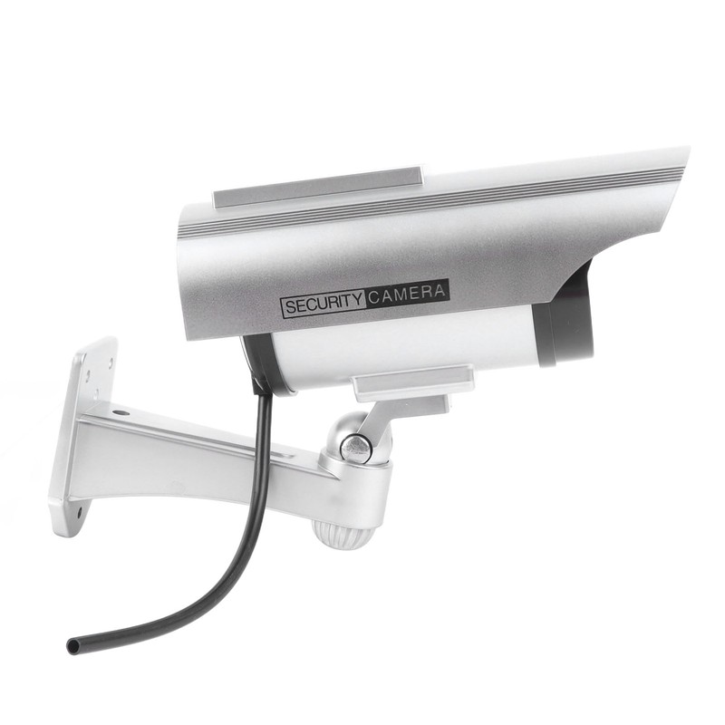 Fake Surveillance Camera Solar Powered Simulation Monitor with LED Flashing