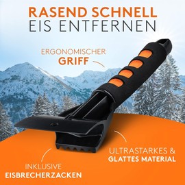 WERKTAL Car Ice Scraper - Warming Windscreen Scraper with Glove Car - Ultra Fast Car Ice Scraper - Innovative Windscreen Scraper Car with Ice Breaker Function (Ice Scraper with Glove)