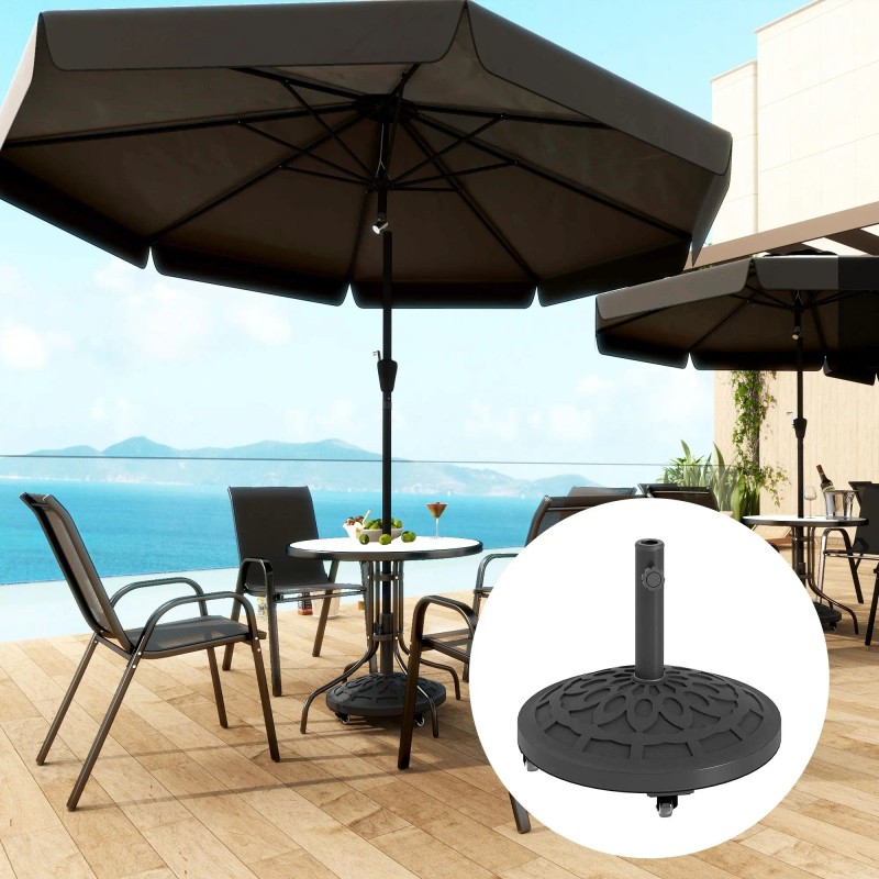 Heavy Duty 46 Lbs Resin Round Patio Umbrella Base Stand