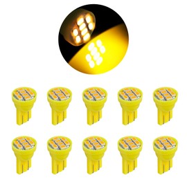 ongfuwu 10PCS 194 LED Bulb, 12V T10 194 168 Car Dash Instrument LED Light Bulbs, Automotive Panel Gauge Cluster Dashboard LED Replacement Bulb, Vehicle Interior Dome Map Lamp Bulb (Yellow)