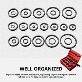 CCLIFE O Ring Sortiment 419tlg Dichtungsringe Set NBR Ø3-50 mm O Ringe Dichtungsset Gummi Dichtung Sortiment Dichtring