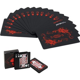Joyoldelf Premium Playing Cards Poker Cards Skate Cards with 24K Gold Foil Poker, red