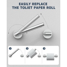 RARXTR Polished Finish Toilet Paper Holder SUS304 Stainless Steel Double Post Pivoting Toilet Paper Roll Holder Wall Mounted Toilet Tissue Holder for Commercial Bathroom RV