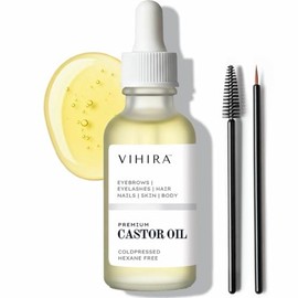 Aceite De Ricino Orgánico Premium(2 Onzas Líquidas) Prensado En Frío 100 Puro Extra Virgen Sin Hexano Aceite De Ricino Para El Crecimiento Del...     