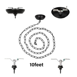 10 Feet Heavy Duty Black Chain with 5" Light Canopy Kit for Chandelier, Swag Light Kit Light Fixture Mounting Bracket for Hanging Light