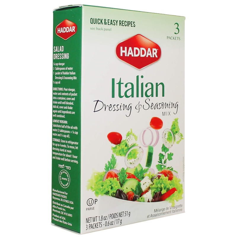 Haddar, Gluten Free Italian Dressing & Seasoning Mix 1.8oz, 4