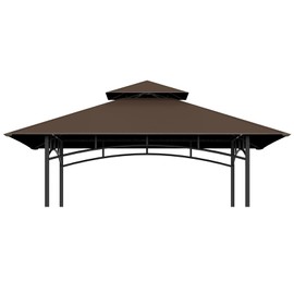 Grill Gazebo Replacement Top, 5 * 8 Outdoor BBQ Top Cover, Double Layer BBQ Gazebo Top Canopy for Model #L-GG001PST-F (Brown)