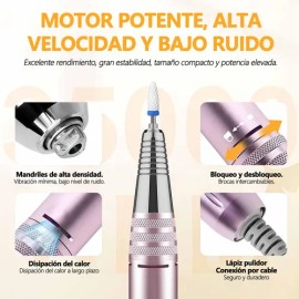 Pulidor De Uñas Profesional 35000rpm Cableado Multifuncional                                                                                          