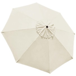 EliteShade USA 9FT Patio Umbrella Replacement Covers 8 Ribs Market Umbrella Canopy Cover (CANOPY ONLY) (Natural)
