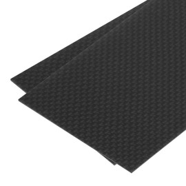 sourcing map 2 Pcs Carbon Fiber Sheet 125x75x1mm Glossy Surface Pultruded Flat Carbon Fiber Board Plate Plain Weave Panel Sheet for Kites RC Airplane