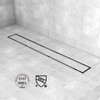 48 Inch Offset Linear Shower Drain, Brushed 304 Stainless Steel