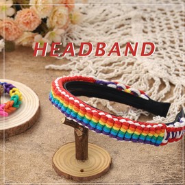 Sinalty Boho Rainbow Headbands Colorful Knitted Hairbands with Stretch Hair Ties African Hair Accessories for Women and Girls (Stylish)