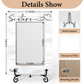 CIAEXRN Sister Picture Frame, Wooden Photo Frame 4x6, Sister Birthday Gifts Appreciation Gifts for Woman Friends, Tabletop Display Home Decorations -02