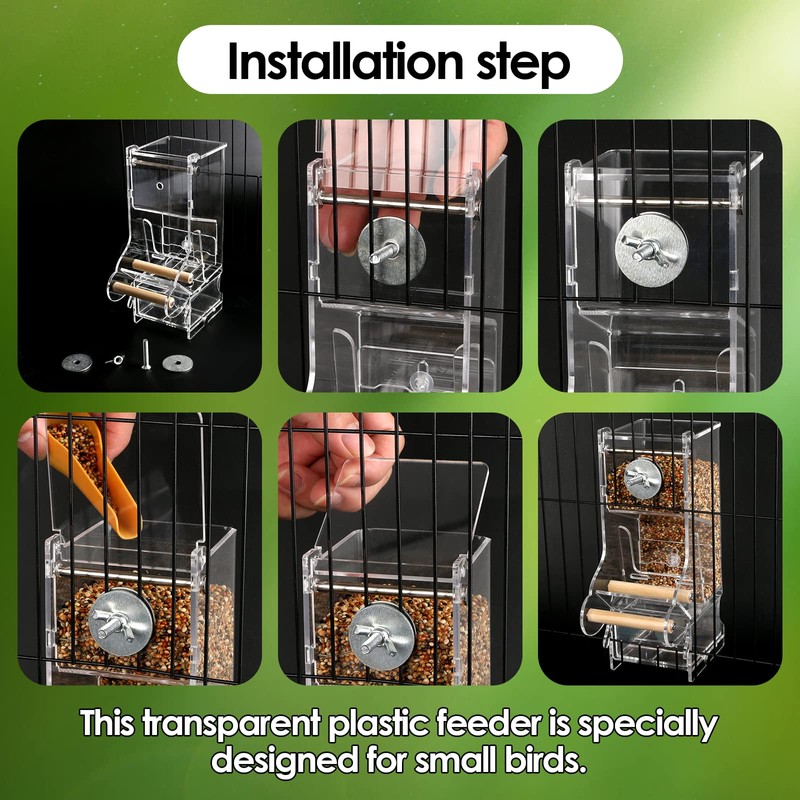 Hosukko 2PCS No Mess Bird Feeder, Transparent Acrylic, Reducing Waste,