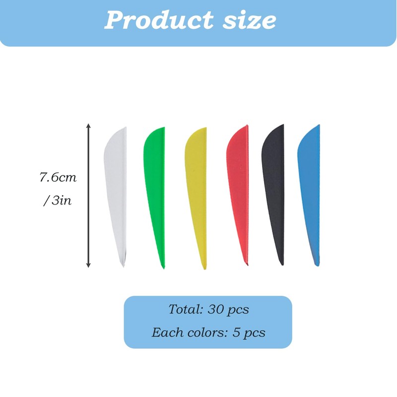 30 Pcs Arrow Fletching, Hunting Arrows Feather, Arrow Fletching Wing,