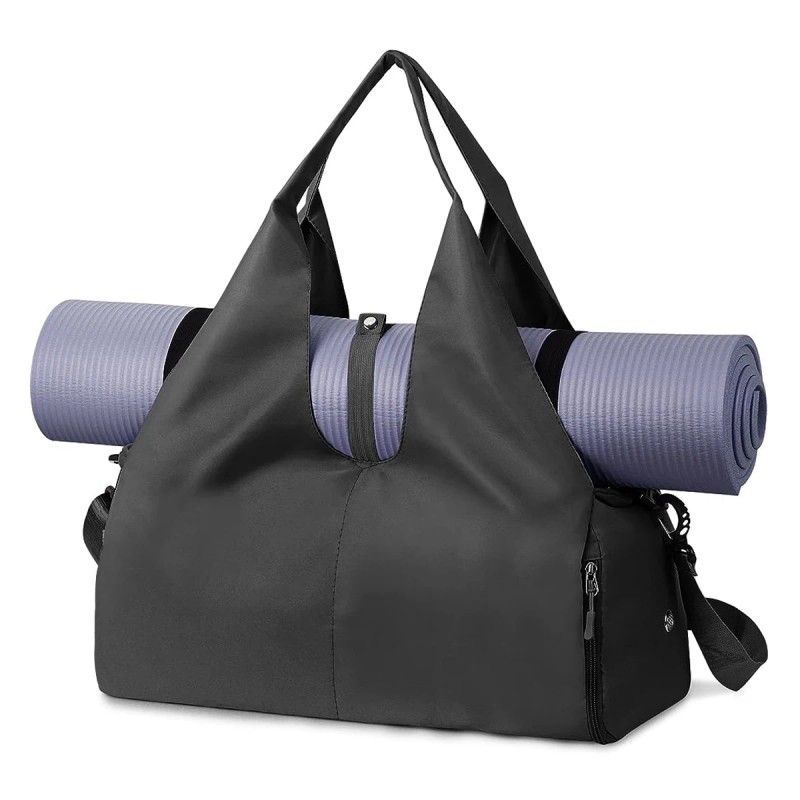 Gym Duffel Bag with Shoe Compartment and Yoga Mat Strap,