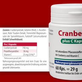 Pharma-Peter CRANBERRY + Vitamin C Capsules, 60 Capsules