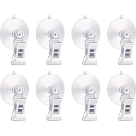 BOJIDO Suction Cup Clips Advertising Clips (Set of 8) Featuring a transparent design that is easy to use in business scenes, supermarkets, convenience stores, trade show panels, and more Great for