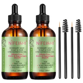 Rosemary Oil Hair 60 ml, Pack of 2 Rosemary Mint Oil, Rosemary Oil for Hair Growth, Organic & Pure Rosemary Essential Oil