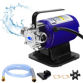 TDRRICH Water Transfer 115V 1/10HP Electric Utility Pump with Inline Hose Kit,330GPH Portable Pool Drain Self Priming Pump for Removing Water from Garden,Hot Tub,Heater,Rain Barrel, Aquariums, etc