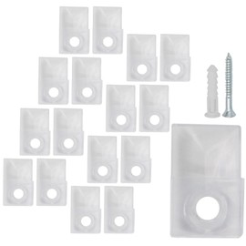 suiwotin 25pcs Glass Retainer Clips, Plastic Mirror Hanging Clips, Clear Mirror Mounting Clips Hanging Hardware for Fixing Window Glass Cabinet Door