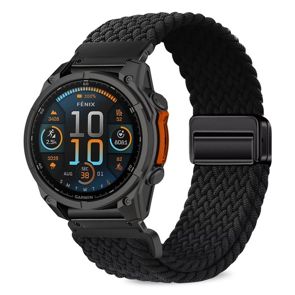 VanHooc Quickfit 26mm Magnetic Braided Watch Bands Compatible with Garmin